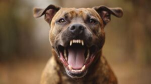 aggressive dog showing teeth